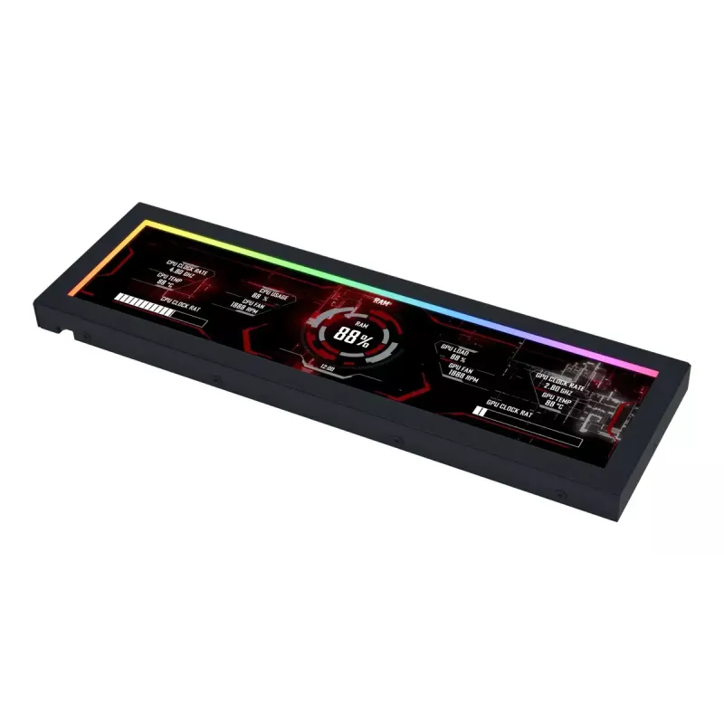 Lian Li SM088X universalus ekrano skydelis, 8.8 inch IPS LCD, 1920×480, 60 Hz, 500 nitų, ARGB, juodas