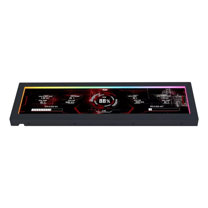 Lian Li SM088X universalus ekrano skydelis, 8.8 inch IPS LCD, 1920×480, 60 Hz, 500 nitų, ARGB, juodas