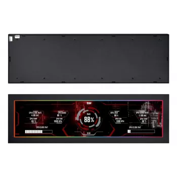 Lian Li SM088X universalus ekrano skydelis, 8.8 inch IPS LCD, 1920×480, 60 Hz, 500 nitų, ARGB, juodas