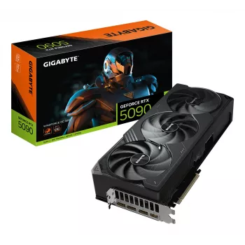GIGABYTE GeForce RTX 5090 WINDFORCE OC 32G vaizdo plokštė - 32 GB GDDR7, 512 bit, PCI-E 5.0, 2467 MHz bazinis dažnis, 3x DP 2.1a, 1x HDMI 2.1b, NVIDIA DLSS 4, GV-N5090WF3OC-32GD