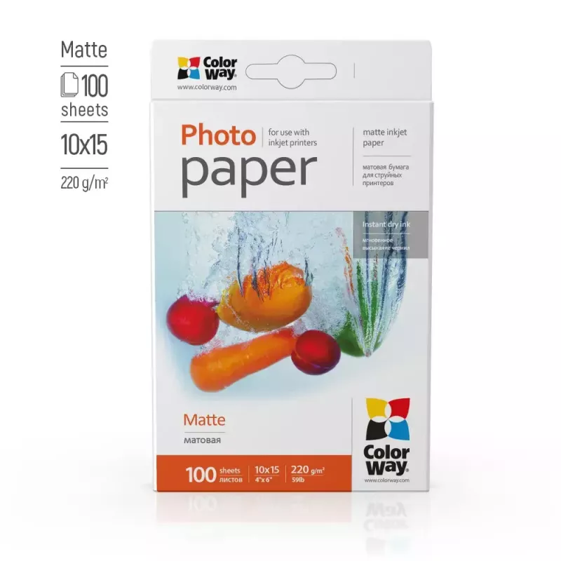 Fotopopierius matinis ColorWay PM2201004R 10×15 cm 220 g/m² 100 lapų