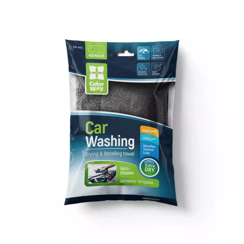 Mikropluošto valymo šluostė ColorWay CW-4412 Extra Dry – universali automobiliui ir namams