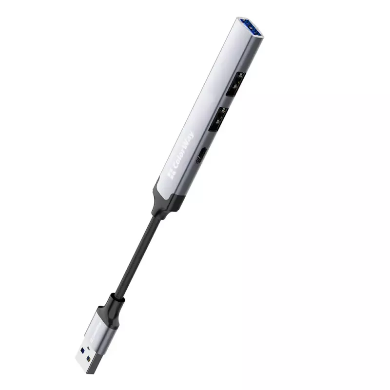 Docking stotelė ColorWay CW-HUB05, 4-in-1 USB-C centras su HDMI ir Ethernet
