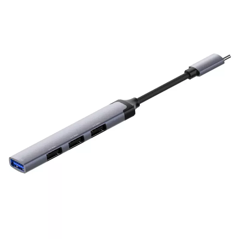 Docking stotelė ColorWay CW-HUB04 4-in-1 USB-C — HDMI, Gigabit Ethernet, USB-A, PD praėjimas