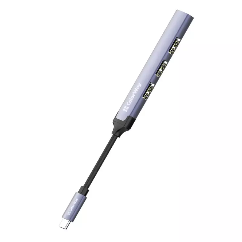 Docking stotelė ColorWay CW-HUB04 4-in-1 USB-C — HDMI, Gigabit Ethernet, USB-A, PD praėjimas