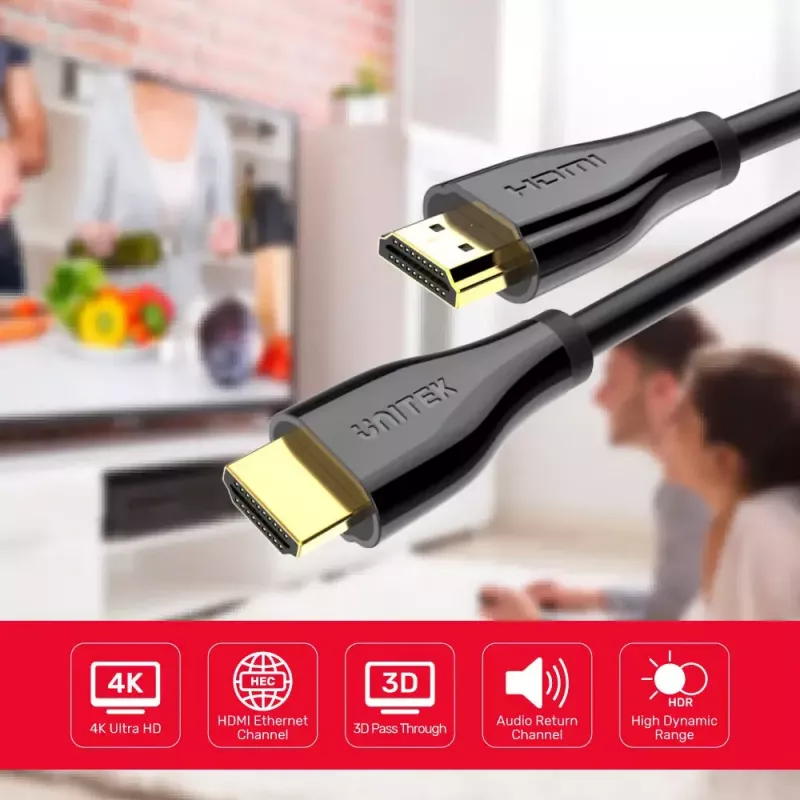 Unitek C1047GB Premium HDMI 2.0 kabelis, 1,5 m