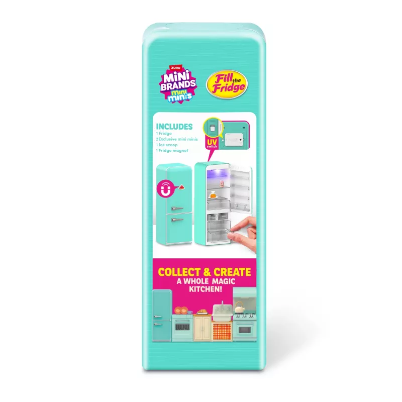 Žaidimų rinkinys Zuru Mini Brands Mini Minis Fill the Fridge – mini šaldytuvas su kolekcionuojamais maisto aksesuarais