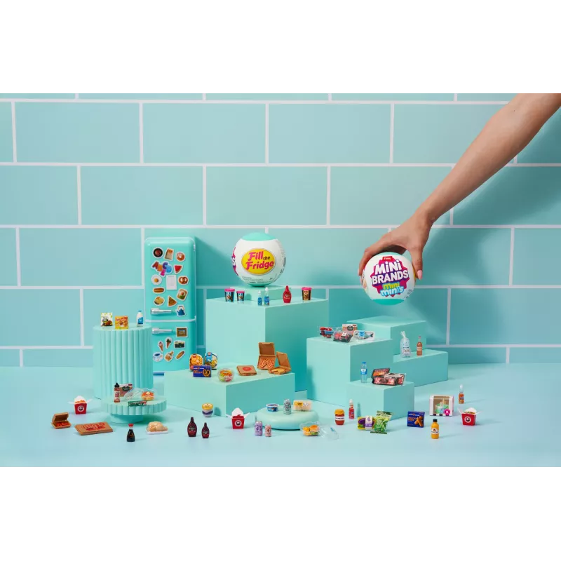 Žaidimų rinkinys Zuru Mini Brands Mini Minis Fill the Fridge – mini šaldytuvas su kolekcionuojamais maisto aksesuarais