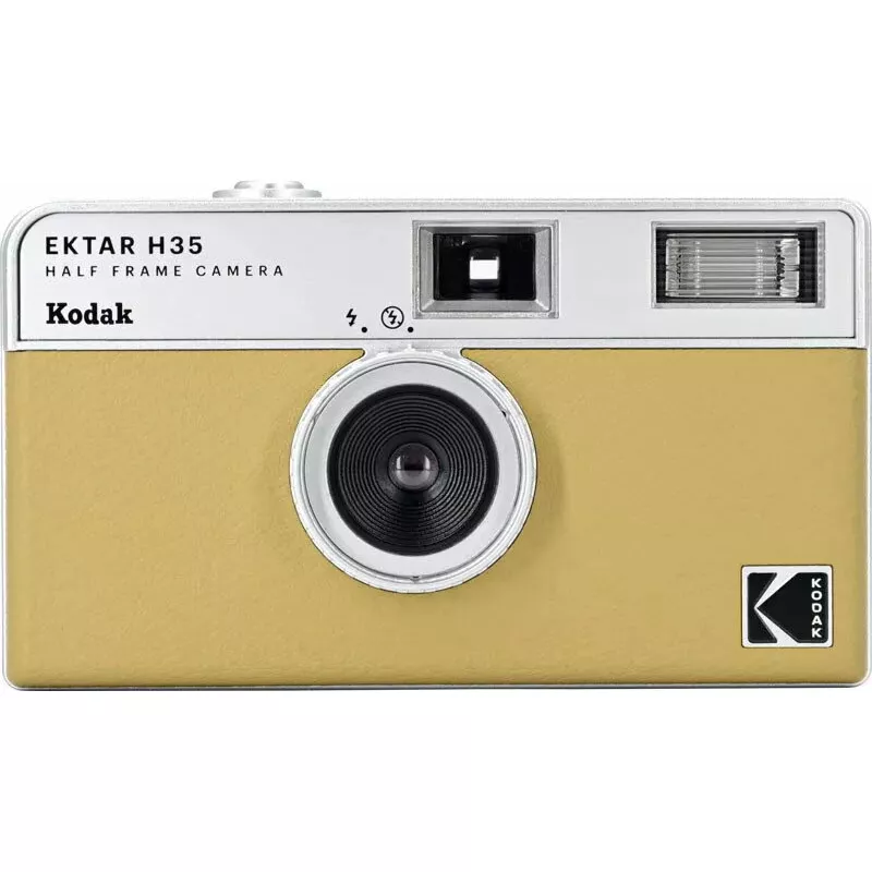 Kodak EKTAR H35 pusiau kadro juostinis fotoaparatas 35 mm – smėlio spalva