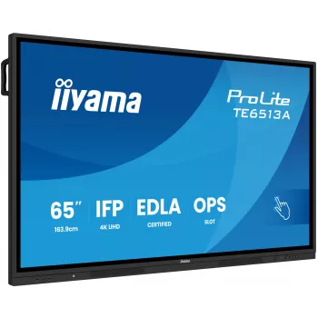 Interaktyvus plokščiasis skydelis IIYAMA TE6513A-B2AG 64,5 colio (163,8 cm) 4K UHD 500 cd/m² Wi-Fi Android 24/7 liečiamas