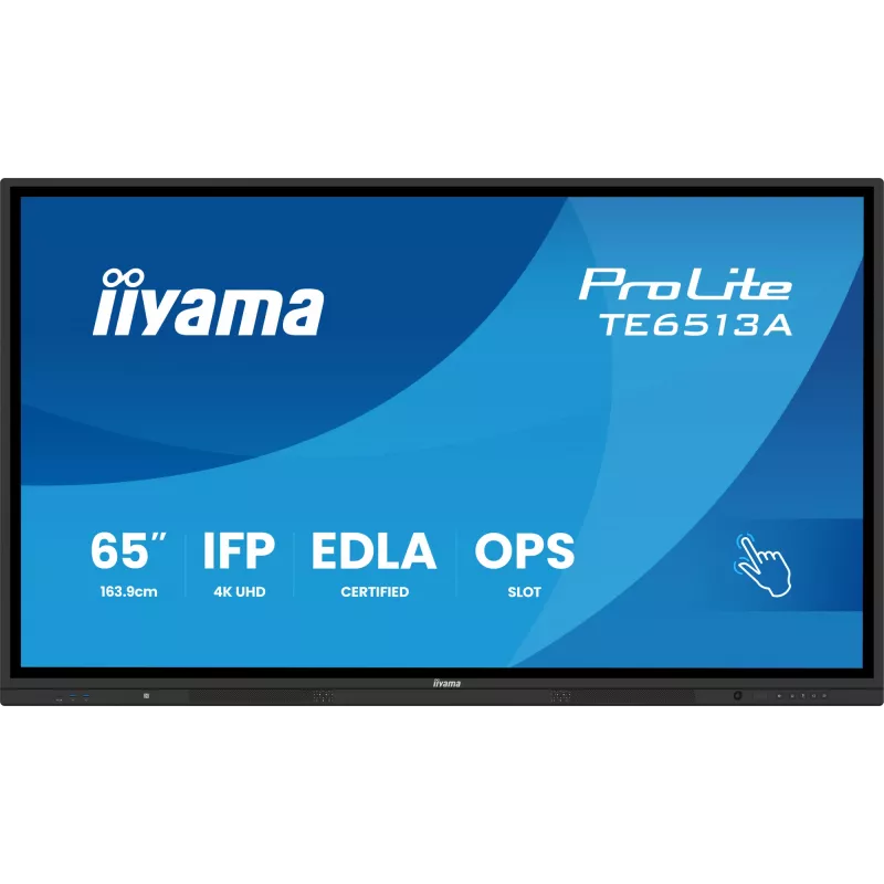 Interaktyvus plokščiasis skydelis IIYAMA TE6513A-B2AG 64,5 colio (163,8 cm) 4K UHD 500 cd/m² Wi-Fi Android 24/7 liečiamas