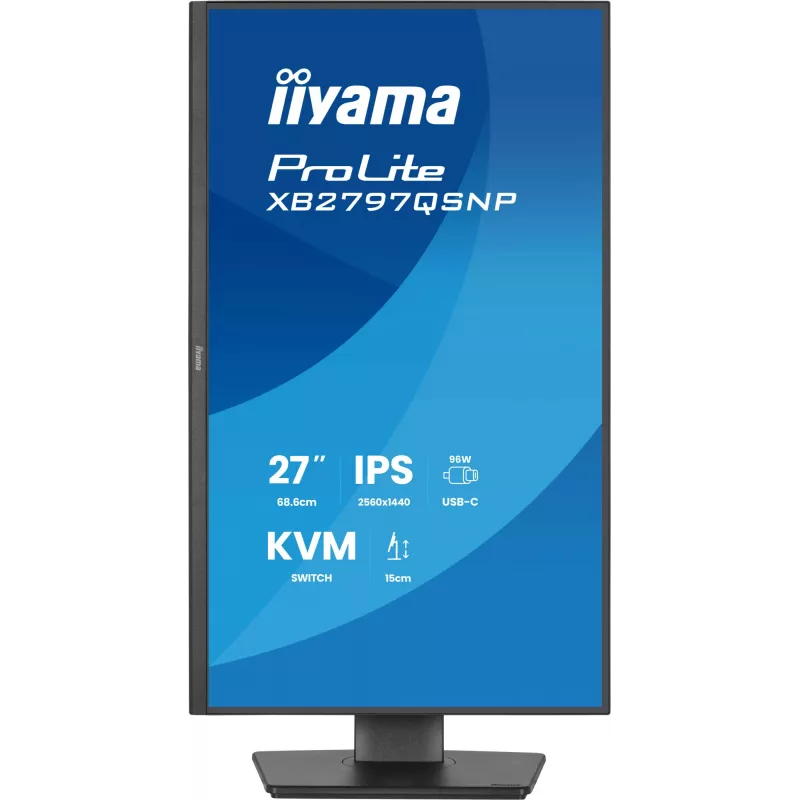 Monitorius IIYAMA ProLite XB2797QSNP-B1 27 colių (68.6 cm) 2560×1440 QHD LED, 16:9, matinis, garsiakalbiai, USB 3.2 šakotuvas, aukščio reguliavimas, VESA