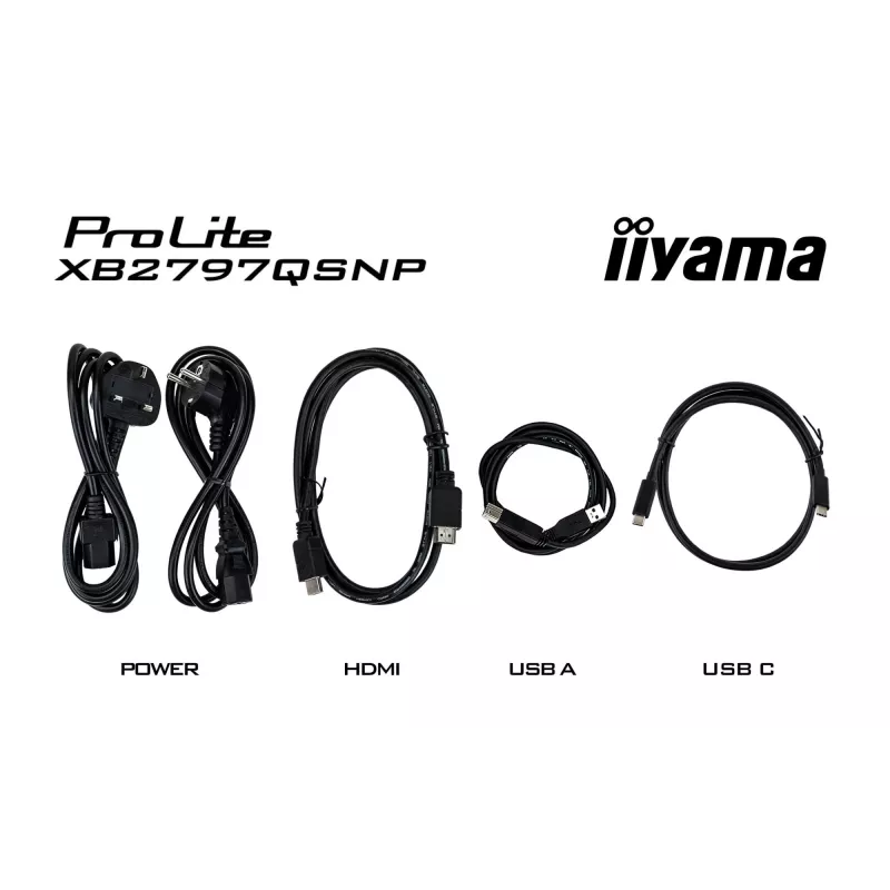 Monitorius IIYAMA ProLite XB2797QSNP-B1 27 colių (68.6 cm) 2560×1440 QHD LED, 16:9, matinis, garsiakalbiai, USB 3.2 šakotuvas, aukščio reguliavimas, VESA