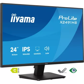 Monitorius IIYAMA ProLite X2491HS-B1 23,8 colio (60,5 cm) Full HD IPS LCD, 1920×1080, 178° žiūrėjimo kampai, matinis, įmontuoti garsiakalbiai, VESA, juodas