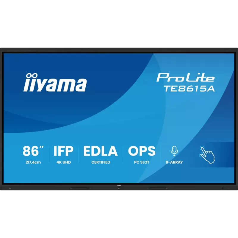 Interaktyvus lietimui jautrus ekranas IIYAMA TE8615A-B2AG 86 colių 4:3 PCAP jutiklinis ekranas švietimui ir bendradarbiavimui