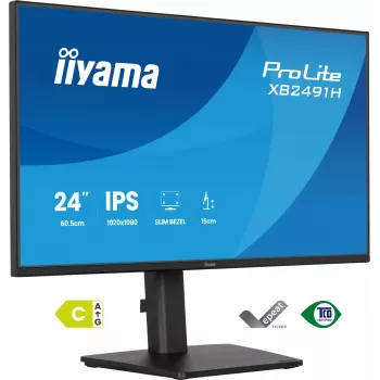 Kompiuterio monitorius IIYAMA ProLite XB2491H-B1 23,8 colio (60,5 cm) Full HD IPS LCD, 1920×1080, 178° žiūrėjimo kampai, VESA, aukščio reguliavimas, juodas