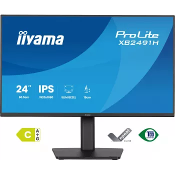 Kompiuterio monitorius IIYAMA ProLite XB2491H-B1 23,8 colio (60,5 cm) Full HD IPS LCD, 1920×1080, 178° žiūrėjimo kampai, VESA, aukščio reguliavimas, juodas
