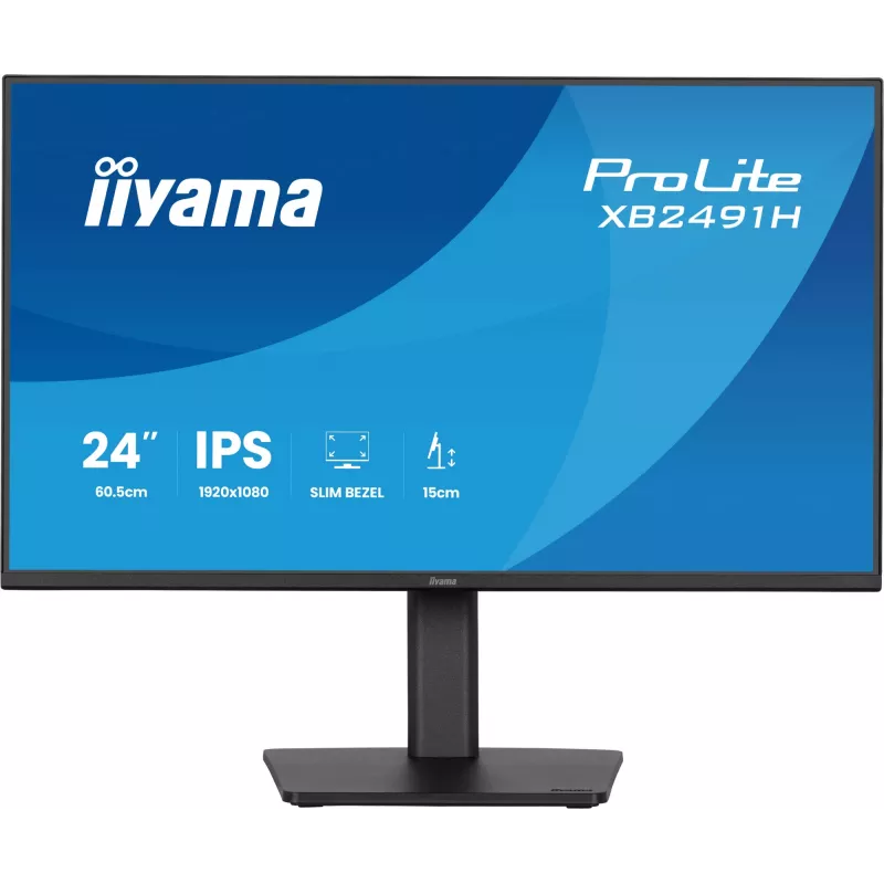 Kompiuterio monitorius IIYAMA ProLite XB2491H-B1 23,8 colio (60,5 cm) Full HD IPS LCD, 1920×1080, 178° žiūrėjimo kampai, VESA, aukščio reguliavimas, juodas