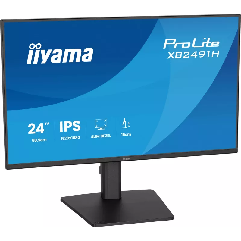 Kompiuterio monitorius IIYAMA ProLite XB2491H-B1 23,8 colio (60,5 cm) Full HD IPS LCD, 1920×1080, 178° žiūrėjimo kampai, VESA, aukščio reguliavimas, juodas