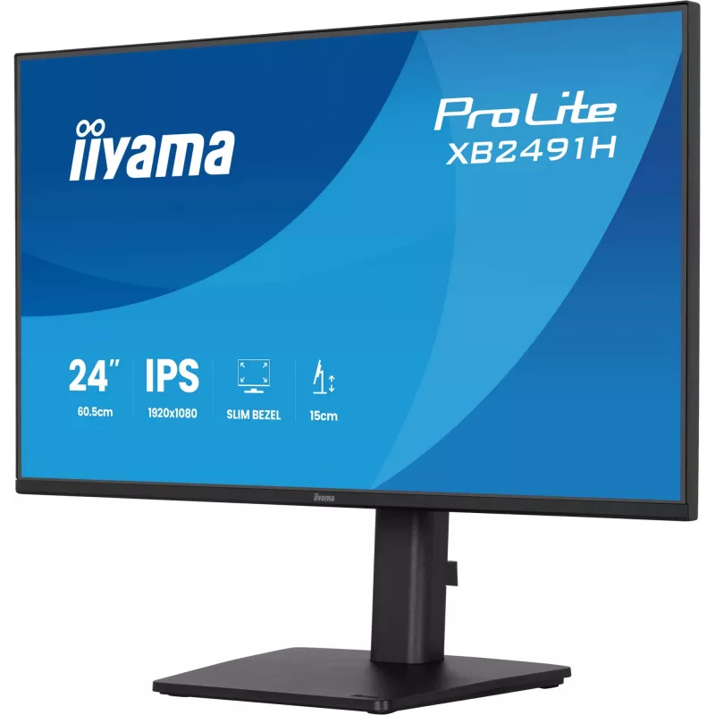Kompiuterio monitorius IIYAMA ProLite XB2491H-B1 23,8 colio (60,5 cm) Full HD IPS LCD, 1920×1080, 178° žiūrėjimo kampai, VESA, aukščio reguliavimas, juodas
