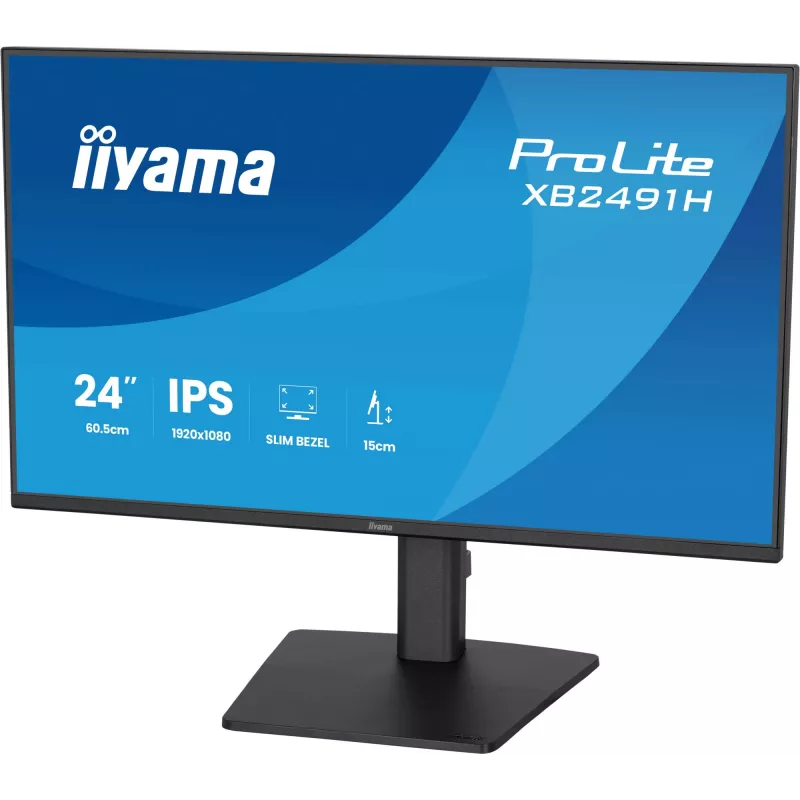 Kompiuterio monitorius IIYAMA ProLite XB2491H-B1 23,8 colio (60,5 cm) Full HD IPS LCD, 1920×1080, 178° žiūrėjimo kampai, VESA, aukščio reguliavimas, juodas