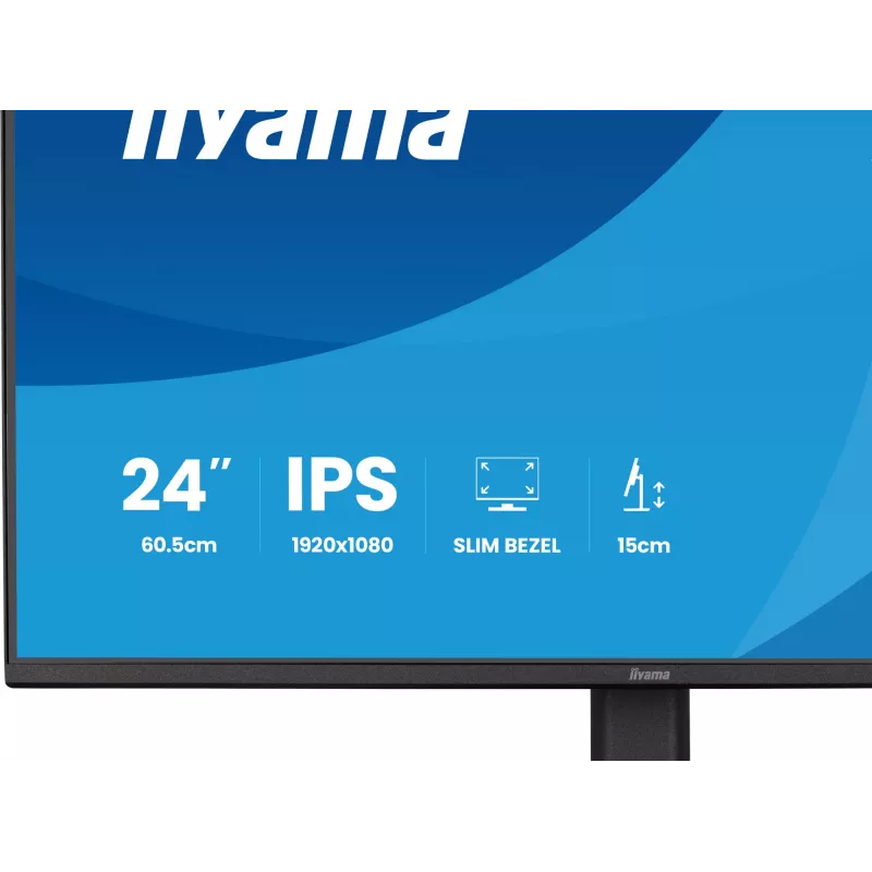 Kompiuterio monitorius IIYAMA ProLite XB2491H-B1 23,8 colio (60,5 cm) Full HD IPS LCD, 1920×1080, 178° žiūrėjimo kampai, VESA, aukščio reguliavimas, juodas