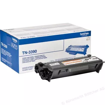 Kasetė su toneriu Brother TN-3390P Original juoda, lazeriniams spausdintuvams, išeiga 12000 puslapių, 1 vnt.