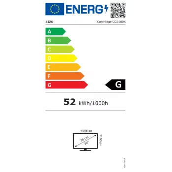 Profesionalus monitorius EIZO ColorEdge CG3100X 30,5 colio (77,5 cm) 4096×2160 4K DCI IPS LCD, 17:9, USB 3.2 šakotuvas, VESA, aukščio reguliavimas, juodas