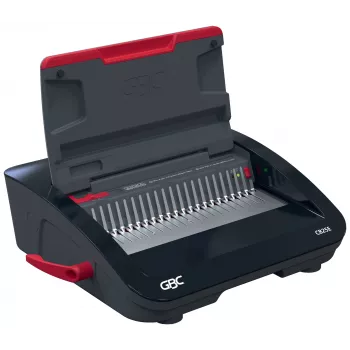 GBC CombBind® CB25E elektrinė kombinuoto segtuvo mašina, 390 lapų, juoda, raudona