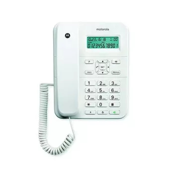 Analognis telefonas Motorola CT202 su garsiakalbiu ir skambučių ID, baltas