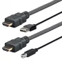 Vivolink PROHDMIUSBAB4AMP vaizdo kabelio adapteris 4 m HDMI + USB Type-A HDMI + USB Type-B Juoda