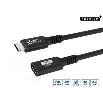 Microconnect USB3.2CC2EX USB-C laidas USB4 Gen 2x2 2 m juodas