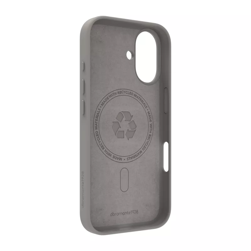 Mobiliojo telefono dėklas dbramante1928 Roskilde MS Kick ICON, skirtas Apple iPhone 17, monochrominė pilka, su stovu