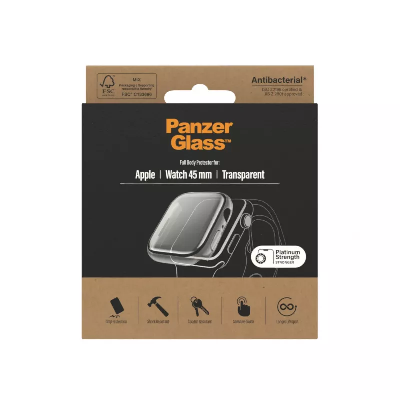 PanzerGlass ® Viso korpuso apsauga Apple Watch Series 9 | 8 | 7 | 45mm | Skaidri