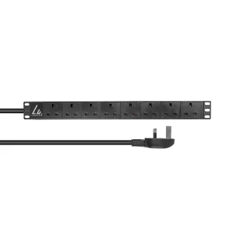 Lanview LVR-3MUK-SPD-UK8 srovės skirstytuvas (PDU) 8 AC lizdai 1.4U juodas