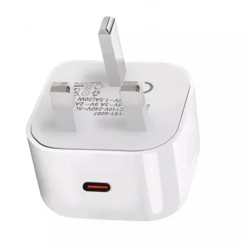 eSTUFF Home Charger USB-C PD 3A 20W, UK kištukas – baltas