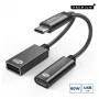 Vaizdo kabelio adapteris Microconnect MC-USBC-CFAF 0,13 m USB-C (vyriškas) į USB-C (moteriškas)