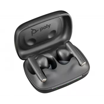 HP Poly Voyager Free 60 UC Carbon Black belaidės ausinės + BT700 USB-C adapteris + įkrovimo dėklas