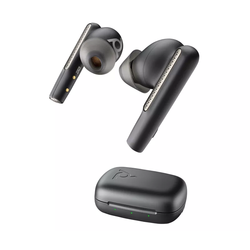 HP Poly Voyager Free 60 UC Carbon Black belaidės ausinės + BT700 USB-C adapteris + įkrovimo dėklas