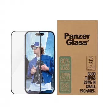 PanzerGlass® Ekrano apsauga iPhone 16 | 15 | Ultra-Wide Fit | Didmeninė pakuotė