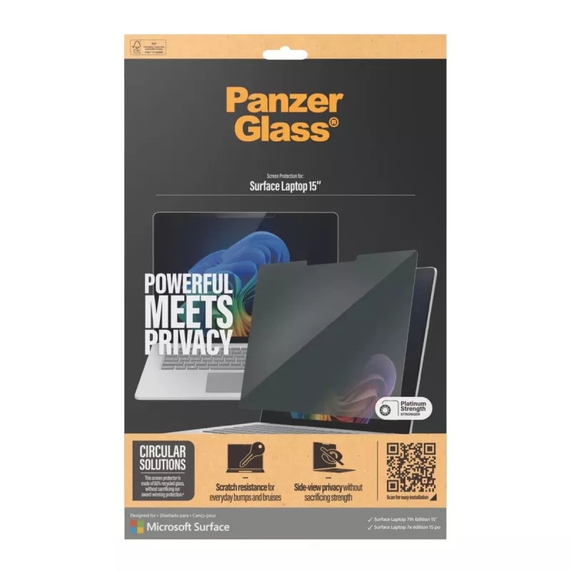 PanzerGlass® Privatumo ekrano apsauga Microsoft Surface Laptop 7th Edition 15'' | Ultra-Wide Fit