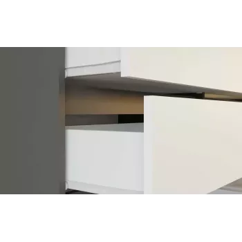 Komoda Top E Shop MALWA M6 120 cm, 6 stalčių, antracitinis korpusas, balti fasadai