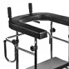 Reabilitacinis aukštas vaikštynė ActionMed B200AM – atraminė stovėsena su sėdyne, 4 ratai, reguliuojamas aukštis 100–125 cm, maks. apkrova 120 kg, rėmo plotis 65 cm