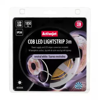 Universali LED juosta ActiveJet AJE-COB 3 m Neutrali balta 1850 lm 19 W IP20