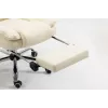 Biuro kėdė ActiveJet YK7416 su ratukais – ergonomiška sukamoji kėdė, smėlio spalvos eko oda, metalinis rėmas, paminkštinta nugara, pėdų atrama
