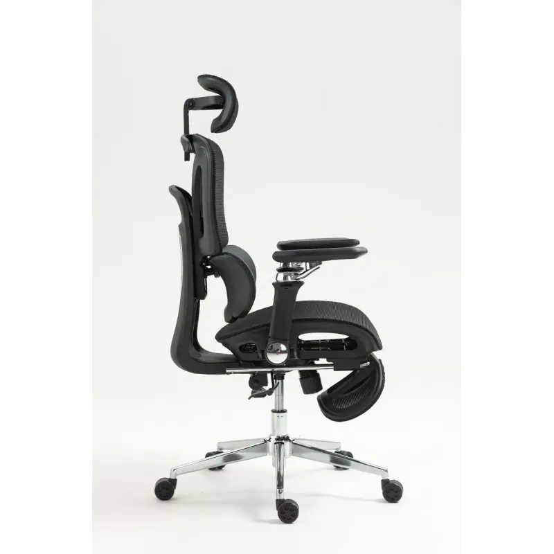 Ergonominė biuro kėdė ActiveJet YK848 – tinklinis atlošas ir sėdynė, juoda, atlošas 50,5×57 cm, sėdynės plotis 48,5 cm