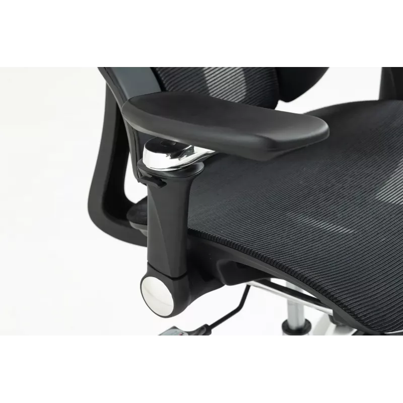 Ergonominė biuro kėdė ActiveJet YK848 – tinklinis atlošas ir sėdynė, juoda, atlošas 50,5×57 cm, sėdynės plotis 48,5 cm