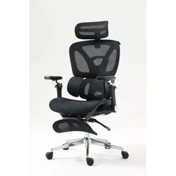 Ergonominė biuro kėdė ActiveJet YK848 – tinklinis atlošas ir sėdynė, juoda, atlošas 50,5×57 cm, sėdynės plotis 48,5 cm