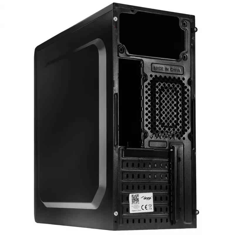 Korpusas Akyga AK939BL Midi Tower – ATX/Micro-ATX, 3×3.5 colio + 3×2.5 colio lizdai, GPU iki 385 mm, USB 2.0