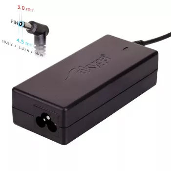 Maitinimo adapteris nešiojamam kompiuteriui Akyga AK-ND-58, juodas, 65 W, 100-250 V, 1,2 m laidas